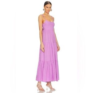 L Space Pink Tie Back Santorini Tiered Maxi Dress Resort Vacation Beachy